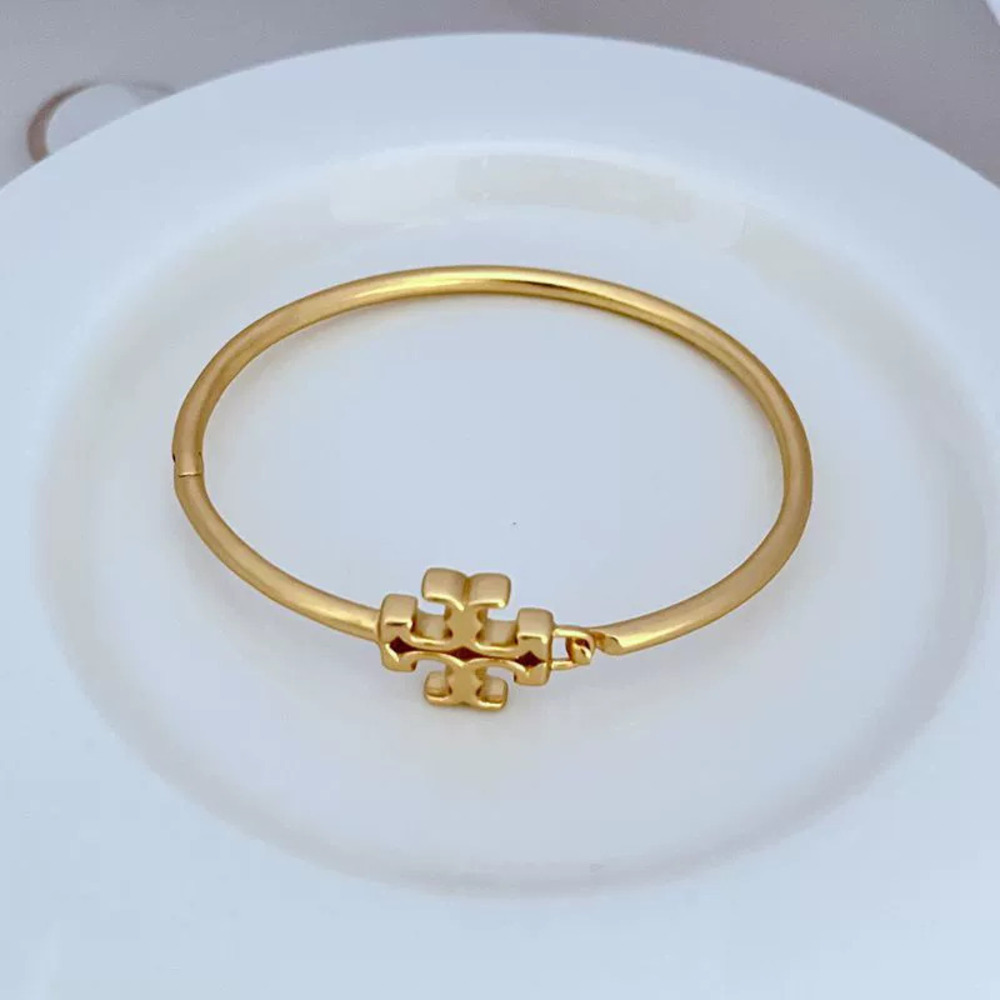 Tory Burch Matte Letter Metal Open Bangle